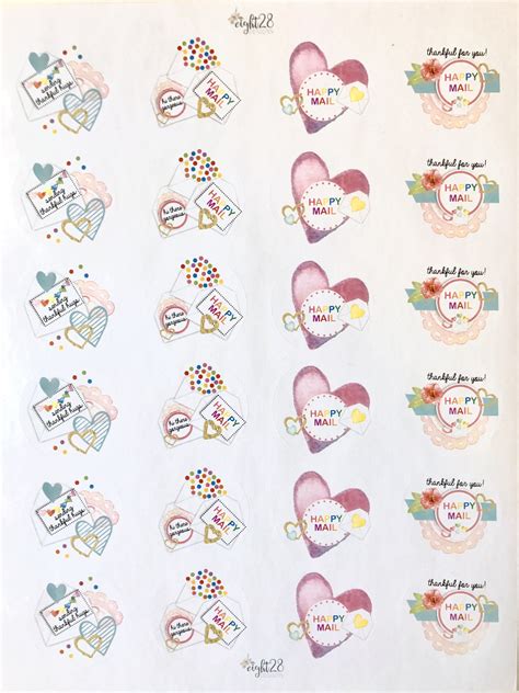 Happy Mail Envelopes Heart RAINBOW Variety Stickers - Etsy