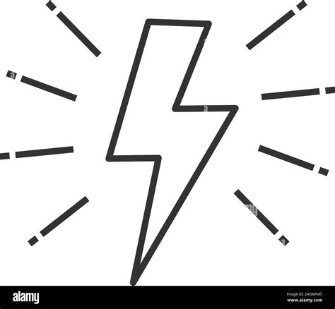 Lightning bolt linear icon. Thin line illustration. Electricity sign. Speed and power contour ...