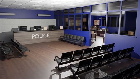 3D Model Police Station Interior - TurboSquid 2140750