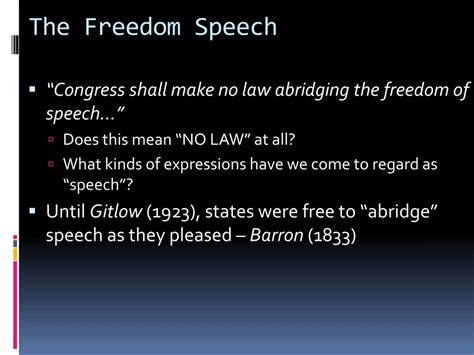 PPT - The 1 st Amendment – Freedom of Speech PowerPoint Presentation ...