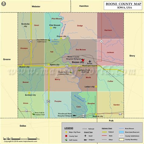 Boone County Map, Iowa