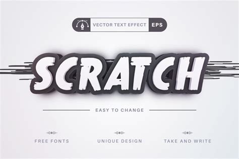 Scratch - Editable Text Effect, Font Style