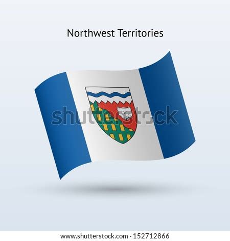 Northwest Territories Flag Waving Form On Gray Background. Vector Illustration. - 152712866 ...