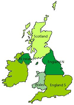 UK climate regions map - Met Office