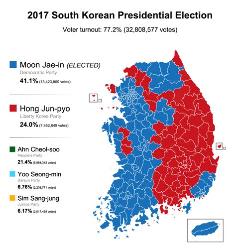 South Korean presidential election results (2017) - Vivid Maps