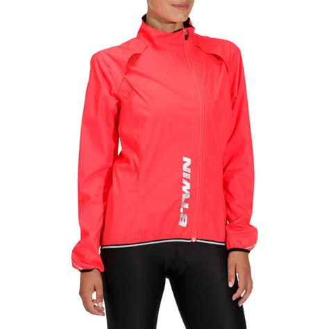 TRIBAN 500 Women's Waterproof Cycling Jacket - Pink