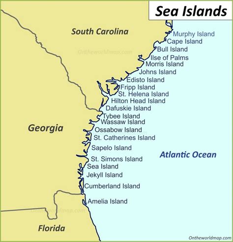 Map of The Sea Islands | South Carolina, Georgia, U.S. | Detailed Maps ...