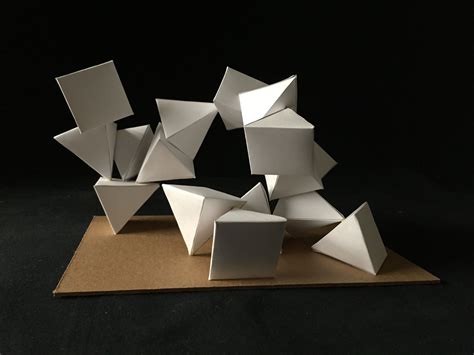 Pyramid. Composition. Repetition and movement.card stock and wood glue.(demo) Sketchbook ...