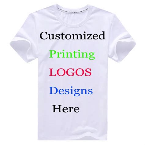 Custom Printing T Shirt Personalized Designer logo mens Women Children ...