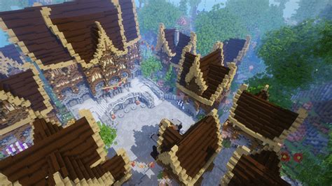 Giant Lobby Medieval Village - 600x600 Server Hub Minecraft Map