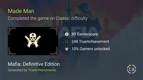 Made Man achievement in Mafia: Definitive Edition