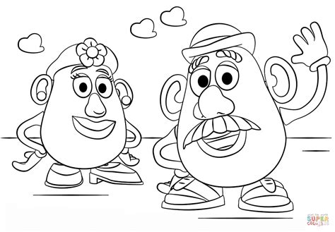 Mr. and Mrs. Potato Head | Super Coloring | Toy story coloring pages ...