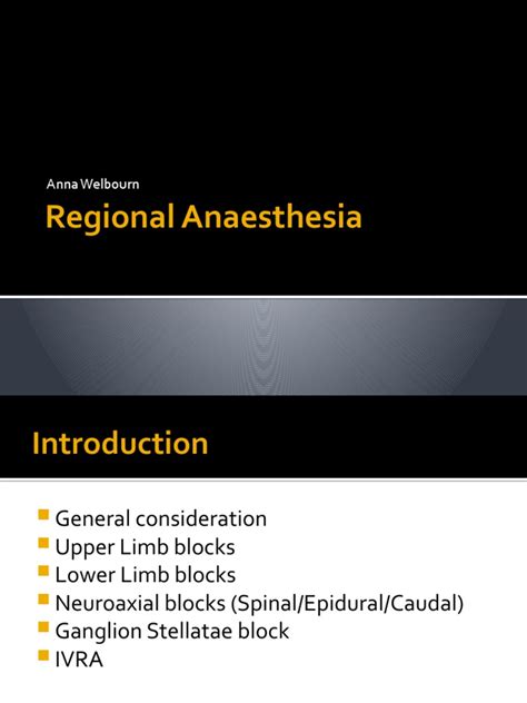 Regional Anaesthesia | PDF | Elbow | Human Leg