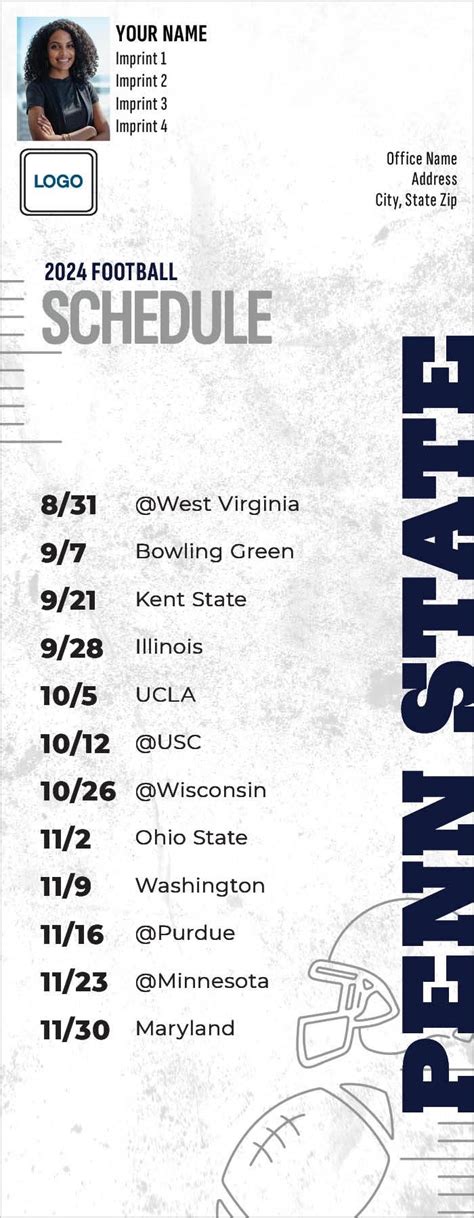 Custom Penn State Nittany Lions Football Schedule Magnets | Free Samples| Truly Engaging