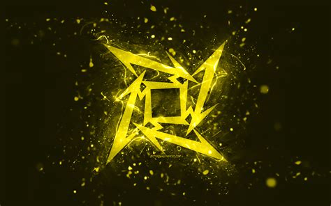 Download wallpapers Metallica yellow logo, 4k, yellow neon lights, creative, yellow abstract ...