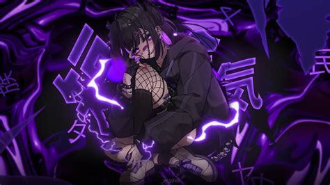 Signature Anime Anime Girls Purple Background Gothic Wallpaper - Resolution:1920x1080 - ID ...