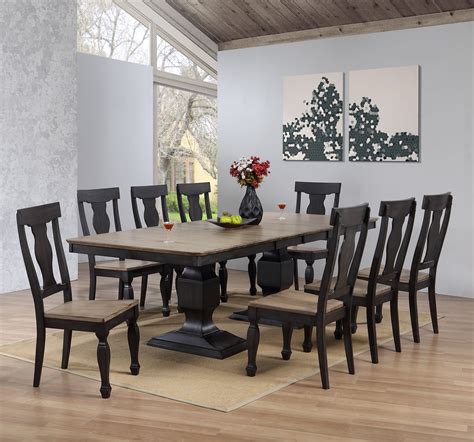 Lowel 9 Piece Formal Dining Room Set, Extendable Table & 8 Chairs - Walmart.com