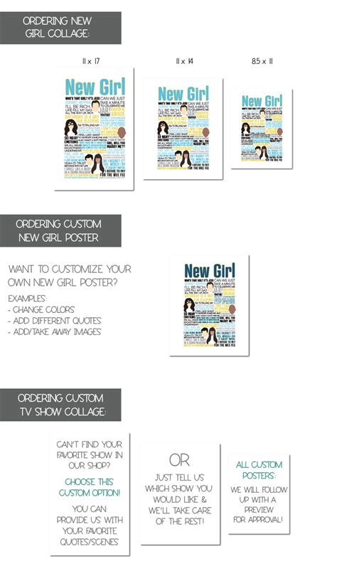 New Girl TV Show Quotes and Faces Poster new Girl Quotes and - Etsy