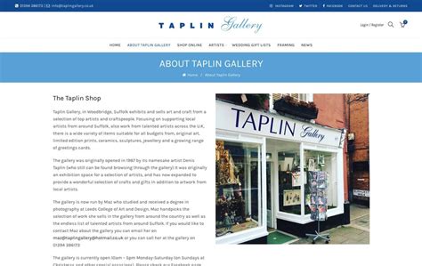 Taplin Gallery - Ecommerce - Woodbridge Web