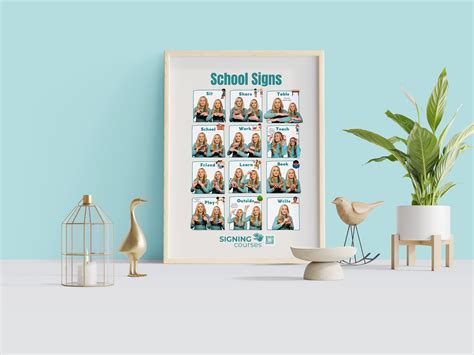 School Signs Poster ASL for Children Sign Language - Etsy