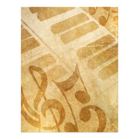 MUSICAL GRUNGE NOTES PIANO BACKGROUNDS FADED VINTA FLYERS | Zazzle