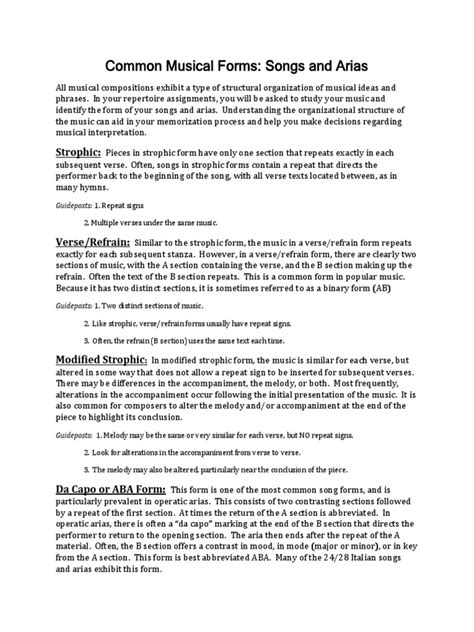 Common Musical Forms | PDF | Musical Forms | Refrain