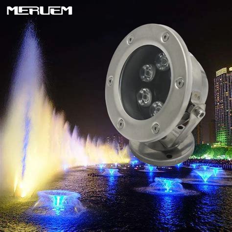 RGB LED Pool Light IP68 DC12V 6W Stainless Steel LED Underwater Light ...