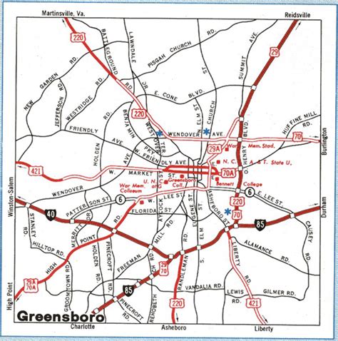 Printable Map Of Greensboro Nc