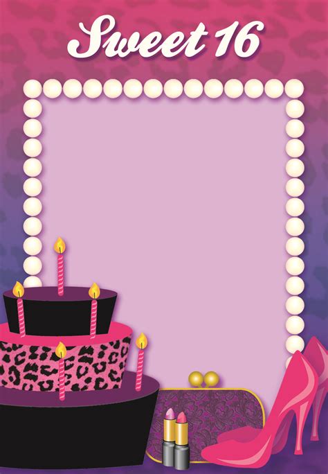 Sweet 16 Birthday Invitations Templates Free