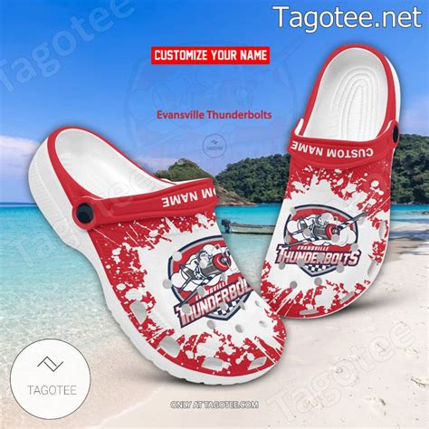 Evansville Thunderbolts Logo Crocs Clogs - BiShop - Tagotee