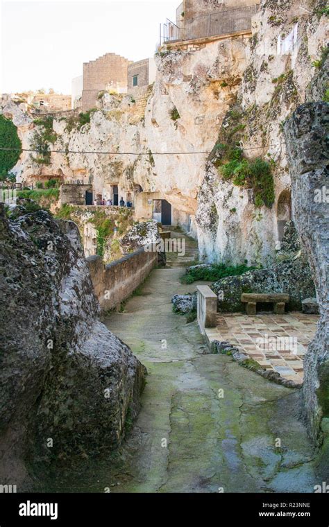 Caves at Sassi or stones of Matera European capital of culture 2019, Basilicata, Italy Stock ...