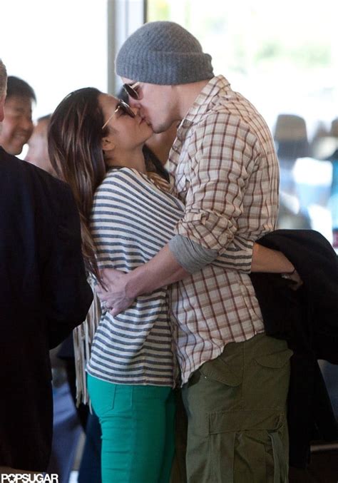 Channing Tatum and Jenna Dewan shared a sweet kiss while waiting for | Best Celebrity Kissing ...