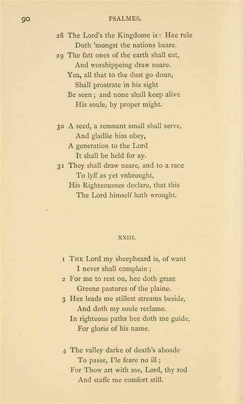 The Lord's my shepherd I'll not want — Hymnology Archive