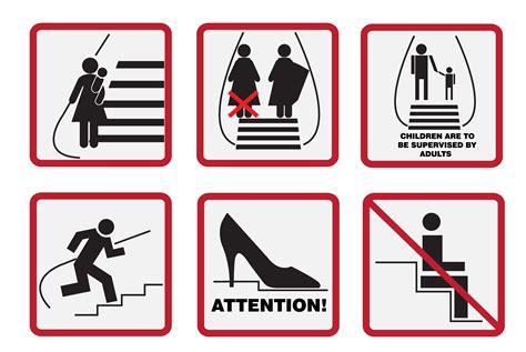 Escalator, signs, subway | Outline Icons ~ Creative Market