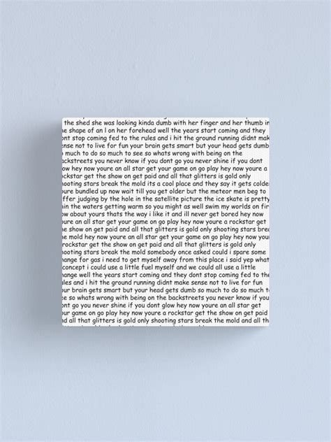 "Smash Mouth - All Star lyrics" Canvas Print for Sale by munkedyr123 | Redbubble