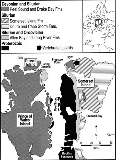 Map showing the geology of the field area and location of the fossil ...