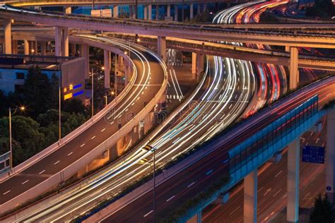 Light Trails on the Elevated Road Stock Photo - Image of night, structure: 30629044