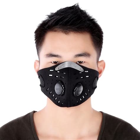 Unisex Anti dust Anti pollution Air Filter Breathable Face Mask for Cycling Riding Hiking ...