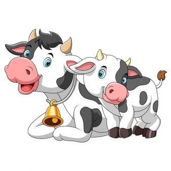 Cute Cow Mother With Baby Calf (com imagens) | Animais, Desenhos p ...