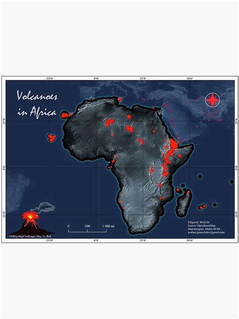 "Map of volcanoes in Africa" Poster for Sale by GeoTechDev | Redbubble