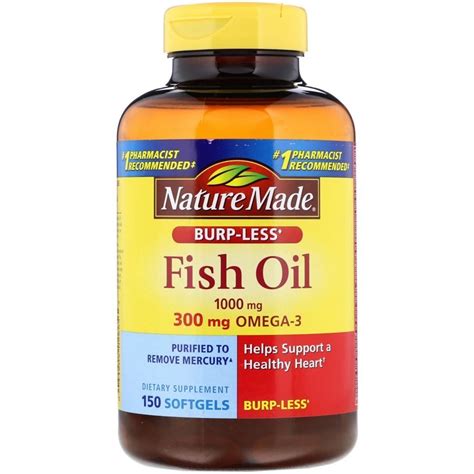 Nature Made, Fish Oil, Omega-3, 1000 mg, 150 Liquid Softgels | By iHerb