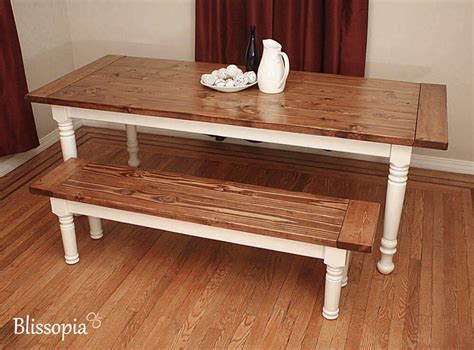 Farmhouse Table with Spindle Legs Wood Dining Table by Blissopia