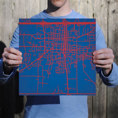 Louisiana Tech University Campus Map Art by City Prints - The Map Shop