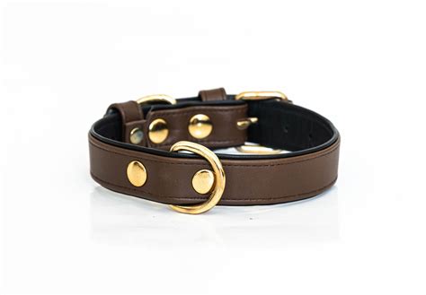 BROWN LEATHER DOG COLLAR WITH BLACK INNER LINER - Buddies Collars | Dog ...