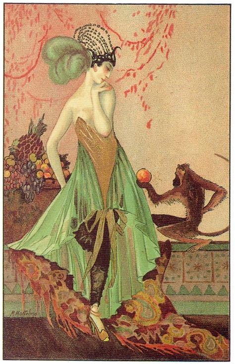 The Flapper Girl: M. Montedoro, Art Deco postcard 6, 1920s