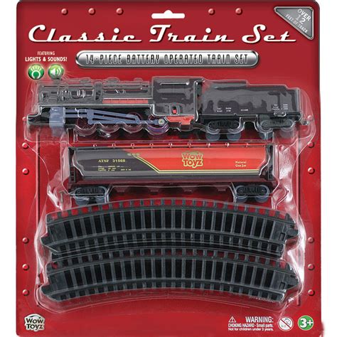 WowToyz Classic Train Set 14-piece - Steam Engine with Tanker Car | MightyToy.com