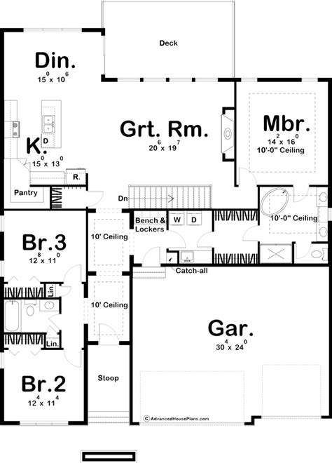 1 Story Modern House Plan | Hinshaw | Modern style house plans, Family ...