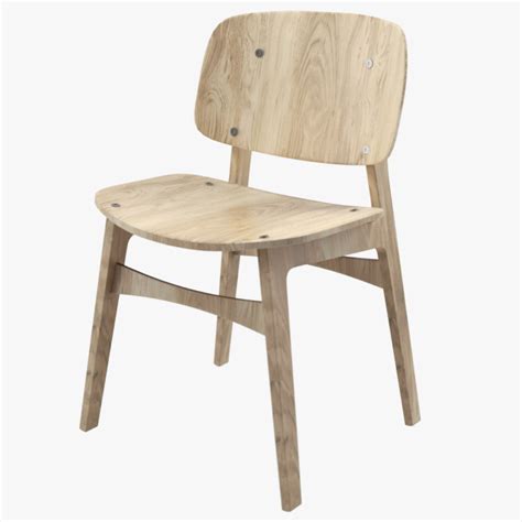 3D Wooden Dining Chair Model - TurboSquid 2085887