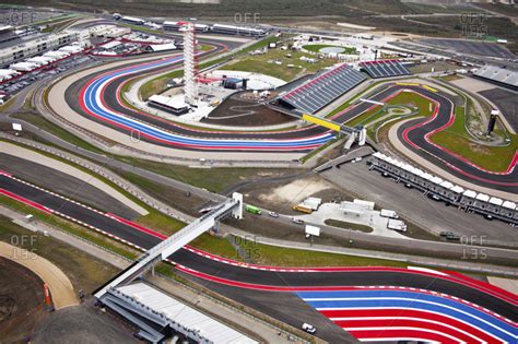 Austin, Texas - November 15, 2012: Aerial view of Circuit of the Americas, Formula 1 car racing ...