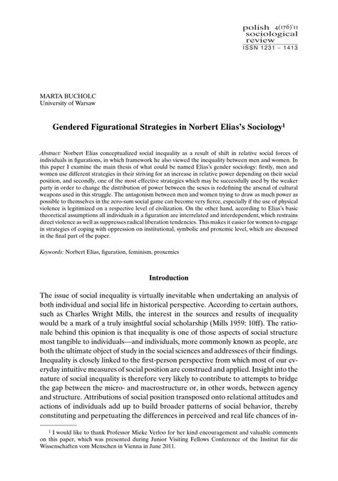 (PDF) Gendered Figurational Strategies in Norbert Elias's Sociology